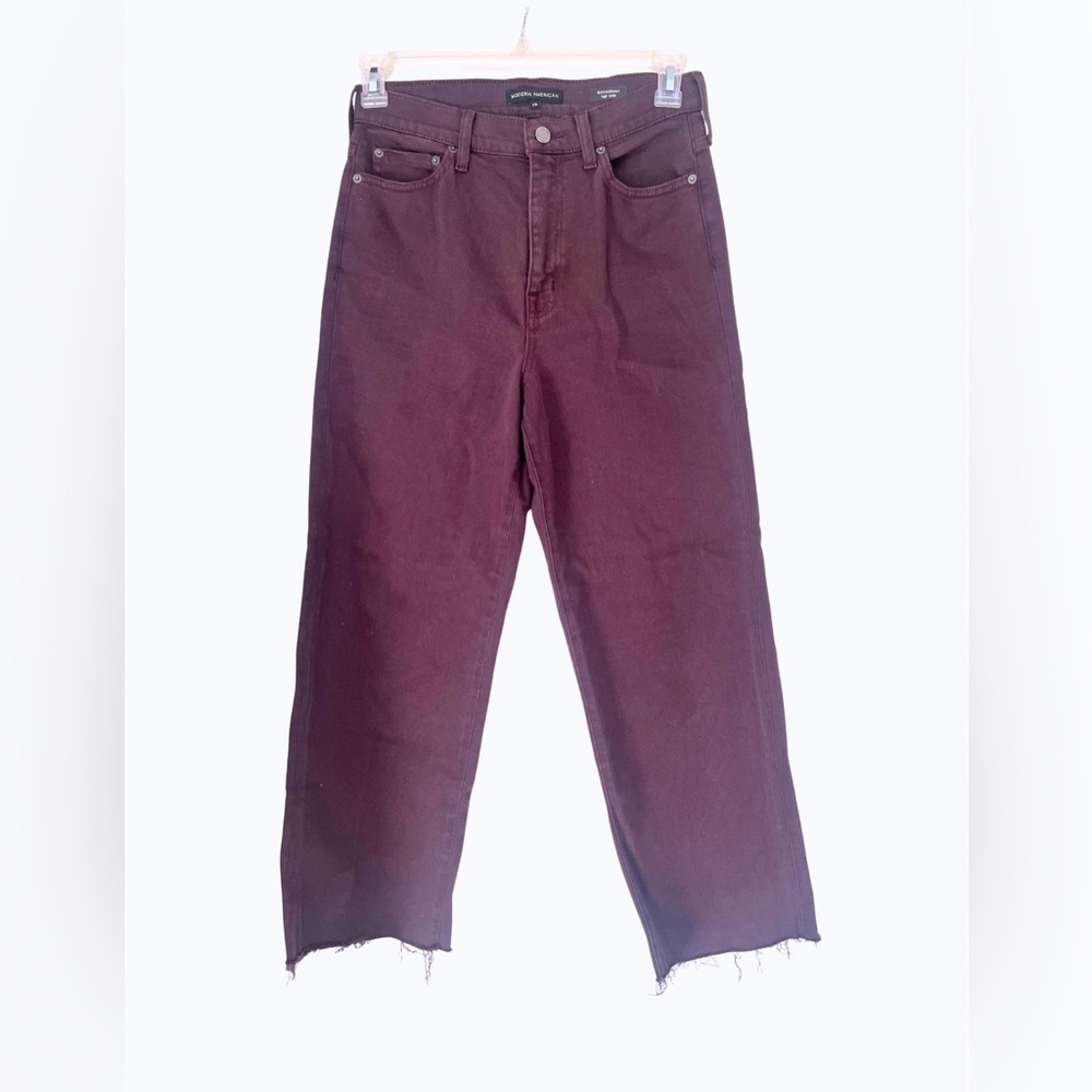 Savannah Dark Burgundy Wide Leg Flare Jeans - Picture 3 of 7